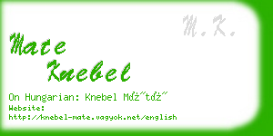 mate knebel business card